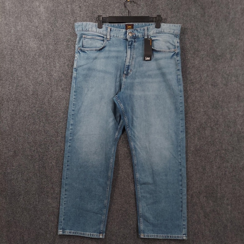 NEW Lee Straight Jeans Womens 16 Blue Light‎ Wash Heritage Regular Stretch Denim